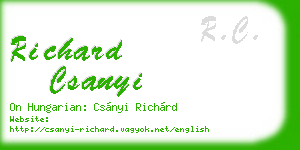 richard csanyi business card